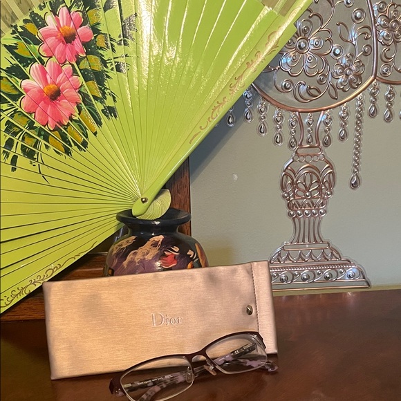 Dior Gold vinyl water resistant soft Eyeglass Case. Glasses not included main image 5